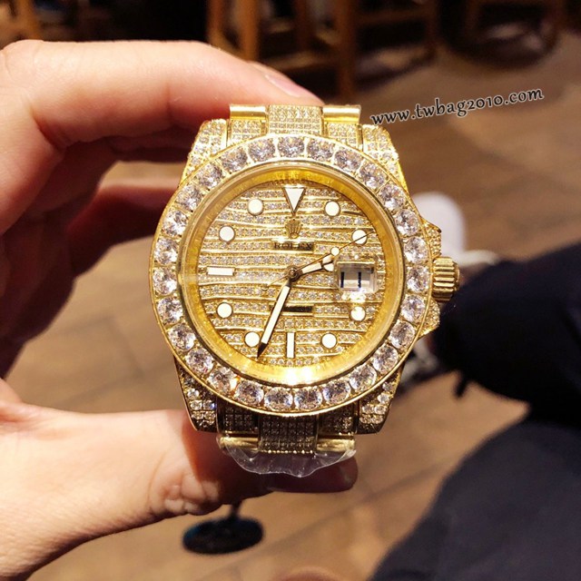 勞力士複刻手錶 116610 RolexSubmariner白金滿鑽系列機械男表 勞力士滿鑽系列男士腕表  gjs1712